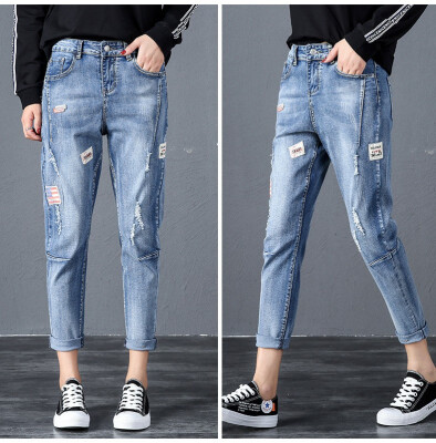 

Autumn&winter new high-waist jeans with fleece women thickened three-color large size stretch pants&cotton pantsN0002