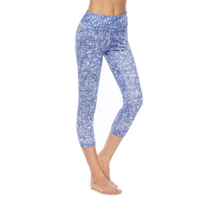 

Womens Printed Full-Length Leggings Athletic Workout Pants with Mesh Panels Medium Dark Gray