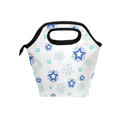 

Lunch Bag Tote Bag Blue Star Travel Picnic Organizer Lunch Holder Handbags Lunch Bag Box for Office