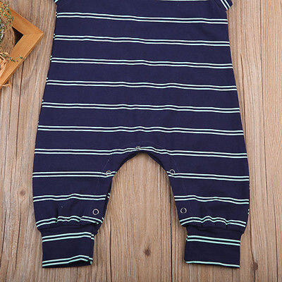 

Newborn Baby Girls Boys Stripes Vest Romper Playsuit Pants Summer Casual Clothes