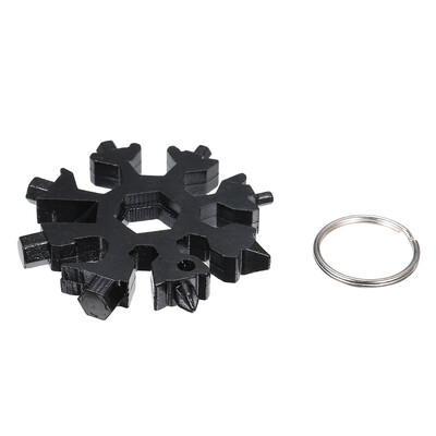 

18 in 1 Snowflake Shaped Stainless Steel Multi-purpose Tool Card Compact Portable Multi-functional Screwdriver with Keychain