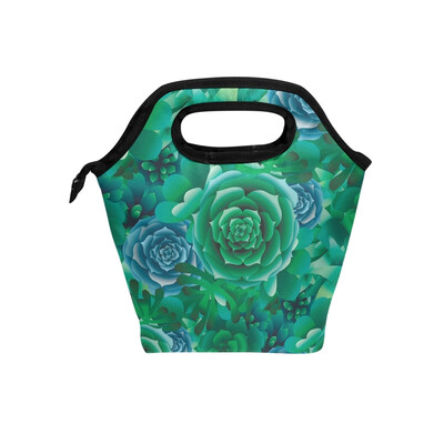 

Lunch Bag Tote Bag Blue Flower Travel Picnic Organizer Lunch Holder Handbags Lunch Bag Box for Office