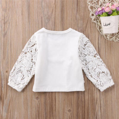 

Toddler Infant Baby Girls Lace Flower Long Sleeve T-shirt Tops Hoodies Clothes