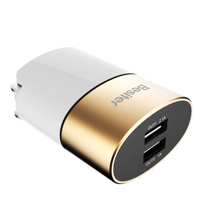 

Besiter 5V 21A Mobile Phone Tablet Dual Output Smart Adapter Foldable Plug Portable Charger Charger 0802 Champagne Gold
