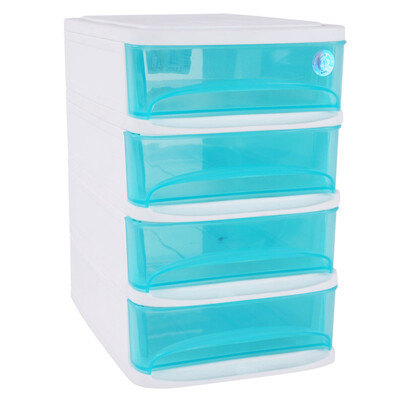 

Jubilee Dragon City Long Plastic Desktop Storage Cabinet Medium Four Drawer Finishing Cabinet Desktop Small Item First Jewelry Storage Box Ice Blue 24L 5057