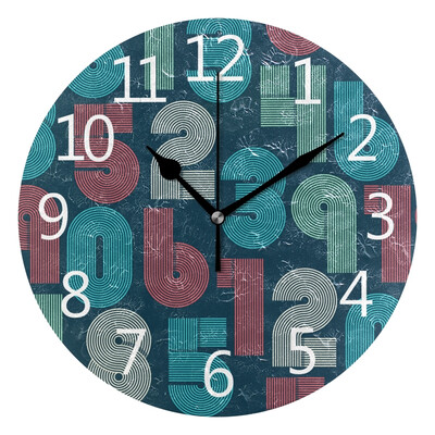 

Wall Clock Arabic Numerals Design Art Digital Number Round