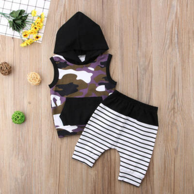 

Newborn Baby Boys Camo Outfits Shirt Tank Hoodie Tops Pants Outfits Set Clothes