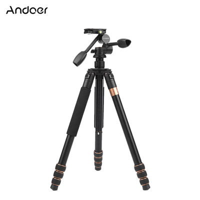 

Andoer TP-630 180cm709" Magnalium Tripod Dual Handle 3-way Photographic Head Max Load 20kg for Canon Nikon Sony DSLR Camera