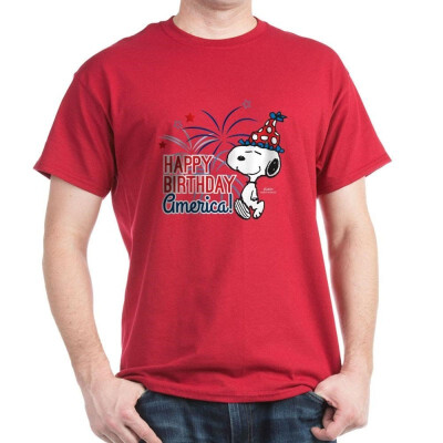 

CafePress Snoopy - Happy B-Day America - 100 Cotton T-Shirt