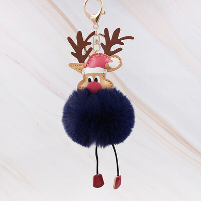 

Cute Christmas Gift Deer Keychain for Women Pom Pom Ball Keychains