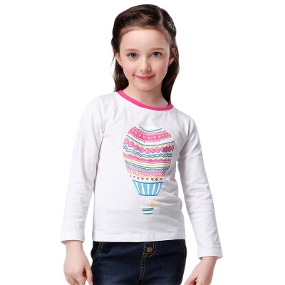 

Xin Song girl colorful hot air balloon long sleeve printing T shirt white C010A 90