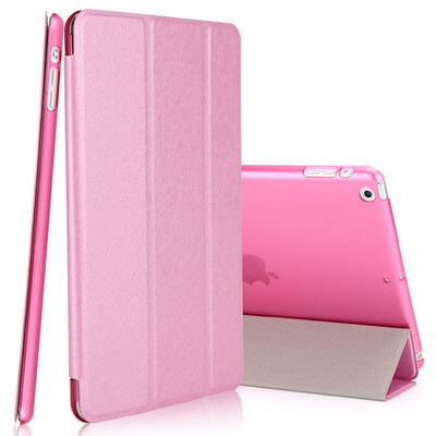 

KOOLIFE Apple iPad MINI2 / 3 Case Silk Leather Case Sleeping Wake Up / Тройной кожаный чехол / чехол для iPad iPad mini2 / 3 7.9 дюймов - розовый