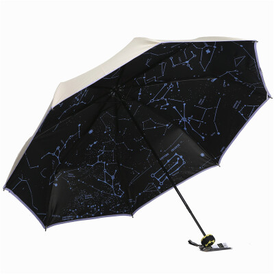 

Jingdong supermarket] paradise umbrella summer sky black plastic creative three fold sun umbrella sunny umbrella 33227E light purple