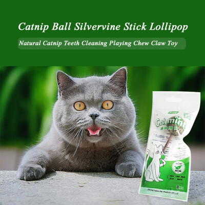 

3PCS Catnip Ball Catnip Silvervine Stick Lollipop Natural Catnip Actinidia Polygama Teeth Cleaning Playing Chew Claw Toy Pet Suppl