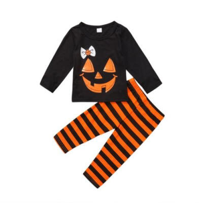 

2PCS Newborn Toddler Kids Baby Girl T-shirt Tops Long Pants Outfits Clothes Set
