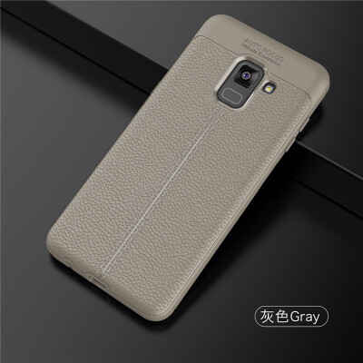 

Fivice Samsung Galaxy A8 plus 2018 case Luxury leather TPU silicone anti-fall soft shell phone case