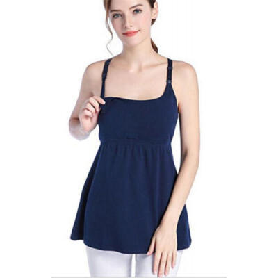 

Women Maternity Breastfeeding Clothes Tee Sleeveless Nursing Bras Shirt Tank Top