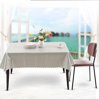 

Tablecloth Plaid Pattern Table Cover PVC Dust-Proof Water-proof for Kitchen Dinning Tabletop Decoration
