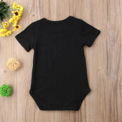 

Black Romper Newborn Baby Boy Girl Short Sleeve Bodysuit Jumpsuit Outfit Clothes