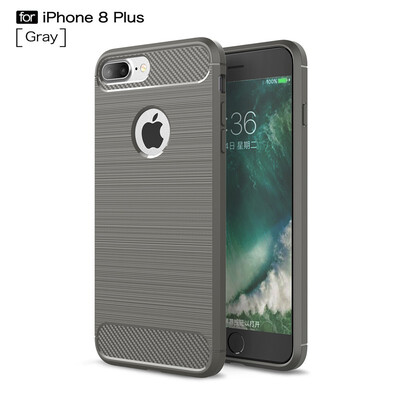 

Fivice iphone 8 plus case Luxury brushed carbon fiber TPU soft shell