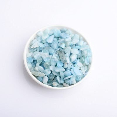 

JINGLINGWUZHE Natural Aquamarine Crystal Stone Polishing Crystal Crushed Stone Bracelet Decoration 4249