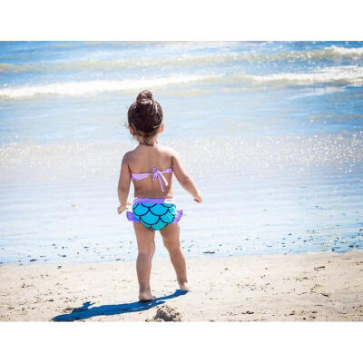 

Kids Girls Mermaid Swimsuit Ruffled Bikini Tankini Set Swimwear Swimming Costume