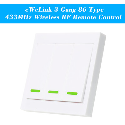 

5PCS eWeLink Push Button Wall Light Switch Remote Controller 3 Gang 86 Type ONOff Switch Panel 433MHz Wireless RF Remote Control
