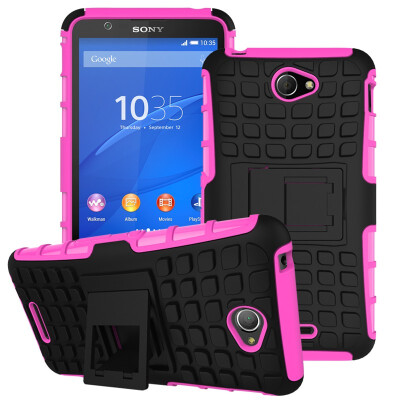 

Fivice Sony E4 Case TPU anti-fall tire pattern back clip bracket phone case