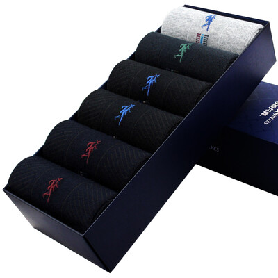 

Jingdong Supermarket Dancing with wolf socks Mousha socks cotton socks combed cotton business casual socks in the tube socks 6 pairs of boxed uniforms 3600-6