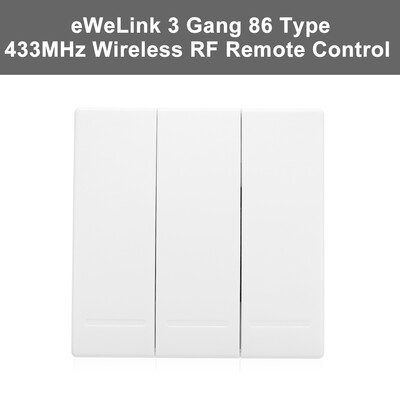 

eWeLink Push Button Wall Light Switch Remote Controller 3 Gang 86 Type ONOff Switch Panel 433MHz Wireless RF Remote Control Trans