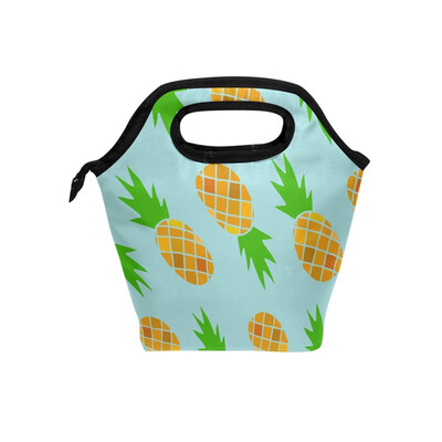 

Lunch Bag Beautiful Pineapple Tote Travel Picnic Insulated Handbags Portable Zipper Lunch Bag Box