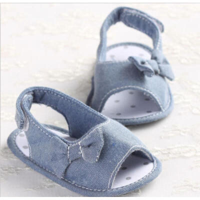 

First Shoes Baby kids Toddler girls soft Denim preWalker Non-Slip summer