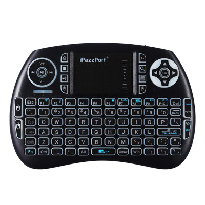 

iPazzPort Bluetooth Mini Wireless QWERTY Keyboard&Mouse Touchpad Combo with Backlit for Android TV BoxGoogle TV BoxPCPad KP