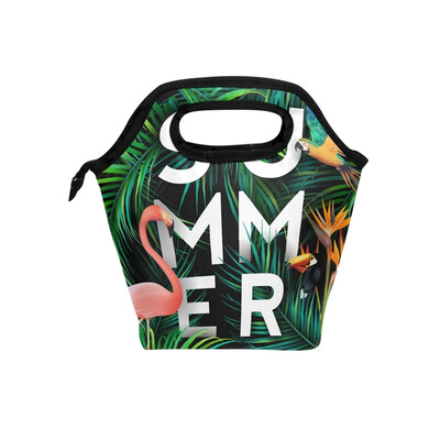 

Lunch Bag Tote Bag Summer Bird Flamingos Travel Picnic Organizer Lunch Holder Handbags Lunch Bag Box