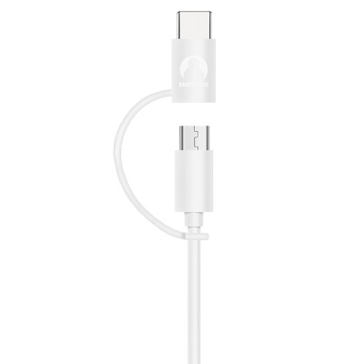 

Snowkids Micro USB and Type-C charging and data transfer smart cable, white