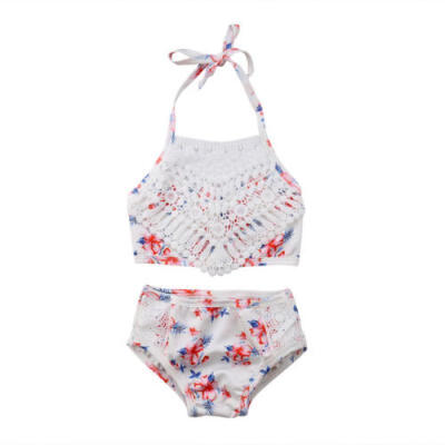 

2Pcs Toddler Baby Girl Lace Swimwear Bathing Suit Bikini Outfits Swimsuit Set US