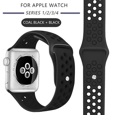 

Kebbit Sport Silicone Band for Apple Watch Series 4 3 2 1 38mm 42MM 40mm 44MM Replacement Watch Strap iWatch Band