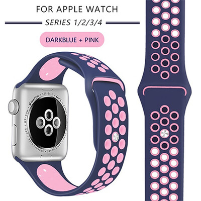 

Kebbit Sport Silicone Band for Apple Watch Series 4 3 2 1 38mm 42MM 40mm 44MM Replacement Watch Strap iWatch Band