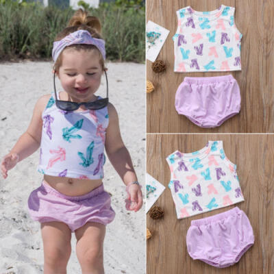 

Newborn Baby Girls Sleeveless Tank TopsShort Pants 2pcs Outfits Clothes Set