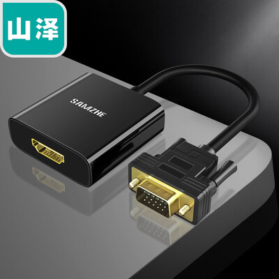 

Yamazawa SAMZHE VGA to HDMI cable converter with audio power supply HD video adapter adapter laptop computer monitor projector line black VH2018