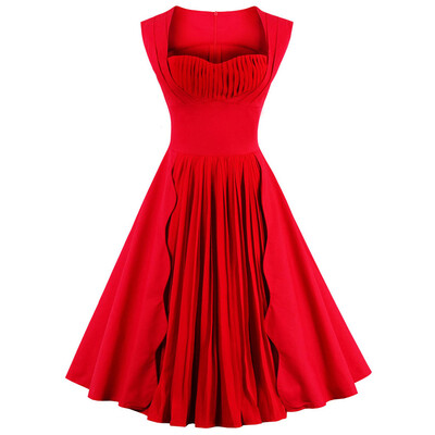 

Sweetheart Neckline Sleeveless Pleated Pin Up Swing Prom Dress