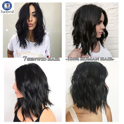 

Short BOB loose Wave Brazilian Virgin human hair Wigs Lace Front Wig Glueless Full Lace Wigs Natural Color for Black Women