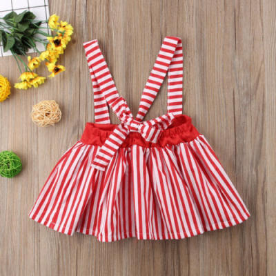 

Kid Baby Girl Stripe Party Suspender Belt Overalls Skirt Dress Outfit Clothes UK