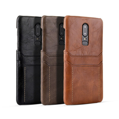 

one plus 6 & one plus 6T Mobile phone leather case can insert two cards