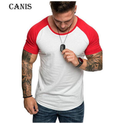 

Fashion Mens Slim O Neck Short Sleeve Muscle Tee T-shirt Sports Tops Blouse AU