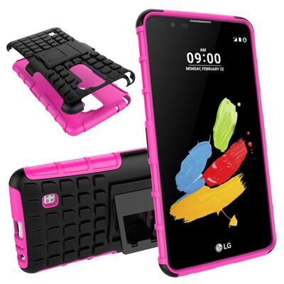 

Fivice LG stylus2F720 Case TPU anti-fall tire pattern back clip bracket phone case