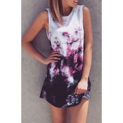 

Women Sleeveless Floral Party Evening Cocktail Beach Short Mini Dress Sundress B