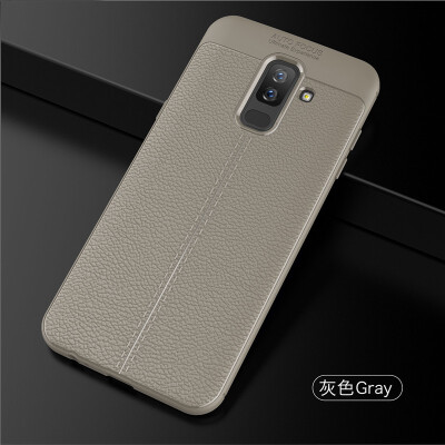 

Fivice Samsung Galaxy A6 PLUS case Luxury leather TPU silicone anti-fall soft shell phone case
