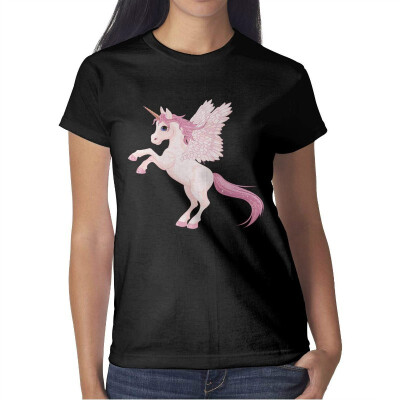 

Womens Big Unicorn Head Cotton T-Shirt Short-Sleeve Interesting tee