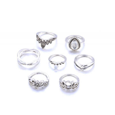 

Bohemian National Style Finger Knuckle Rings Sets Turquoise Ring Jewelry Sets